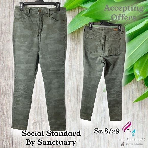 Social Standard by Sanctuary - Sz 8 / 29 - lightly camo skinny high rise Jeans - Picture 1 of 8